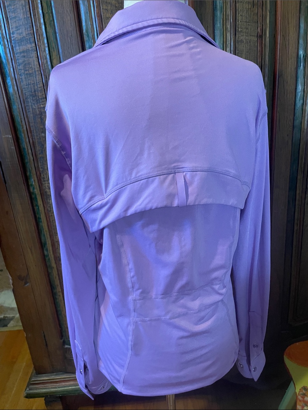 Lavender Button-Down Performance Shirt for Women